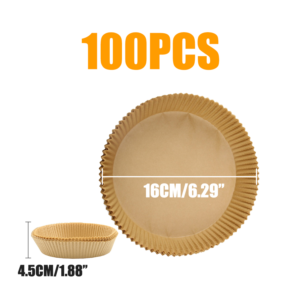 25*35cm Natural Silicone Oil Baking Tray, Brown Baking Parchment Paper For  Air Fryer And Oven, 100pcs/set