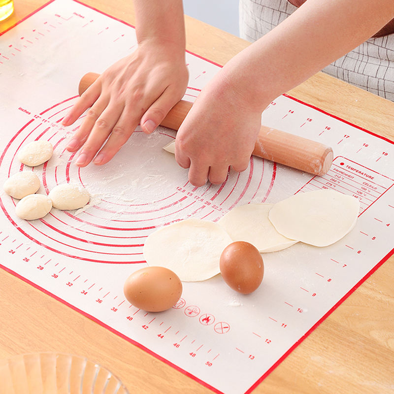 BACCEN Non stick food grade 0.40mm thickness silicone dough rolling mat with measurement Silicone Pastry baking Mat for kneading dough